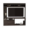 70.9" Manufactured Wood Dark Walnut Entertainment Center with Open Shelves and Closed Cabinets for Living Room and Bedroom - 3 of 4