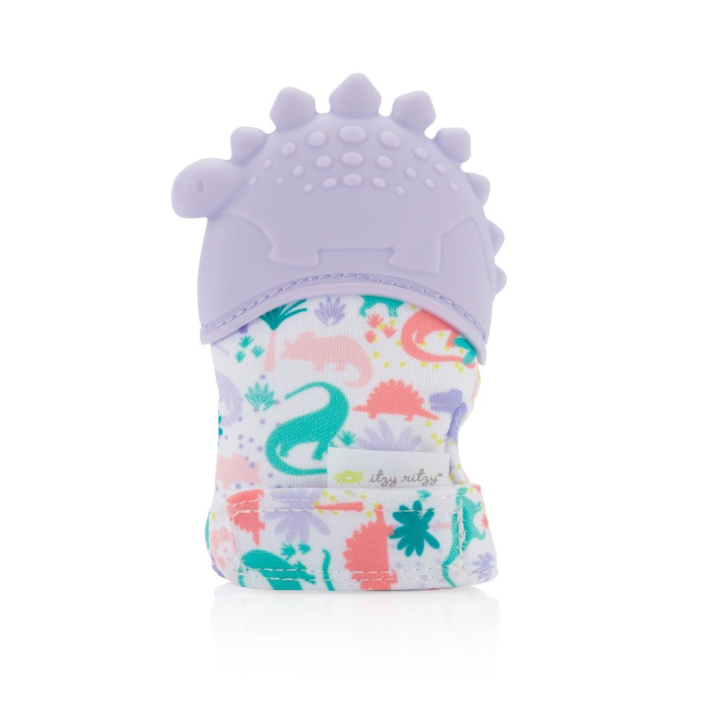 Itzy Ritzy Teething Mitt - Purple Dinosaur