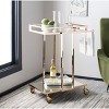 Capri 2 Tier Rectangle Bar Cart - BCT8003A - Gold/Mirror - Safavieh - 2 of 4