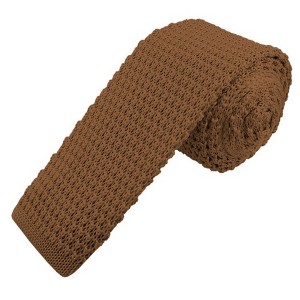 Men's Solid Color Knit 2.5 Inch Wide And 58 Inch Long Neckties - 1 of 3