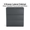 Staples 3-Drawer Lateral File Cabinet Letter/Legal Size Lockable 40.25"H x 36"W x 18.63"D Charcoal - 2 of 4