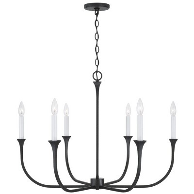 Capital Lighting Decklan 6 - Light Chandelier in  Black Iron