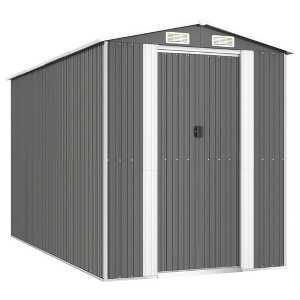 vidaXL Garden Shed Light Grey Galvanized Steel Large Sliding Components - 1 of 4