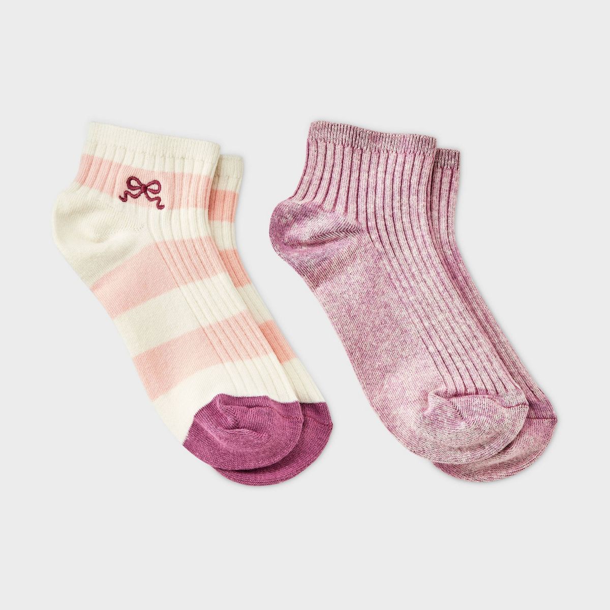 Girls' 2pk Ribbed Crew Socks - Cat & Jack™ - thumbnail 7