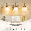 Tribesigns Bathroom Vanity Light Over Mirror, 3 Light Brushed Nickel Light Fixtures with Frosted Glass, White - 3 of 4