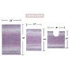 Gradiation Bathroom Decor, Washable Rug, Bathroom Mat, Bathroom Rug Set, Bath Mat Set, Bath Floor Mat Non-Slip, 3 Pcs Set with Contour, Purple - 3 of 4