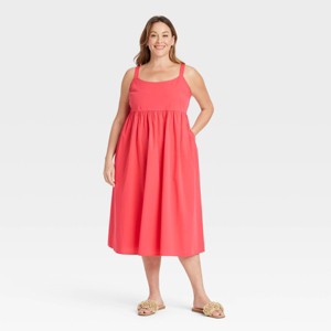 Women's Midi Empire Waist Dress - Ava & Viv™ - 1 of 3