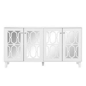 NicBex 4-Door Mirror TV Stand for TVs up to 70 Inches,Modern TV Media Console Table with Adjustable Shelves - 1 of 4