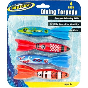 RIPPLE Torpedo Flyers 4pc - Pool Dive Toys, Glides in Water, Swim Skills, Kids - 1 of 4