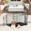 FDW Dog Crate Dog Kennel Cage with Double Door,36 inch Folding Metal Wire Dog Cage with Removable Tray÷r Panel,Pet Crate for Medium Dogs,Black - 2 of 4