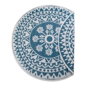 Design Imports Outdoor Round Floral - Blue - 5 Ft - 1 of 4