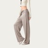 Anna-Kaci Active Women's Wide Leg Lounge Pants with Wrap Tie Waistband and Relaxed High Waist Fit - 3 of 4