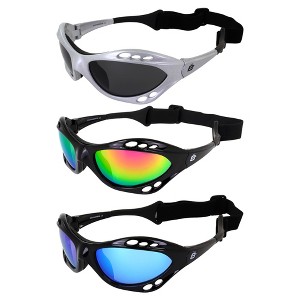 3 Pairs of Birdz Eyewear Seahawk Safety Goggles with Flash Mirror, Pink Mirror, Green Mirror Lenses - 1 of 4