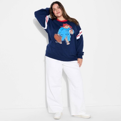 Women's Paddington Oversized Graphic Sweatshirt - Navy Blue