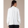 INSPIRE CHIC Women's Satin V Neck Keyhole Long Sleeves Elegant Blouse - 4 of 4