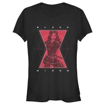 Juniors Womens Marvel Black Widow Hero Target T-Shirt