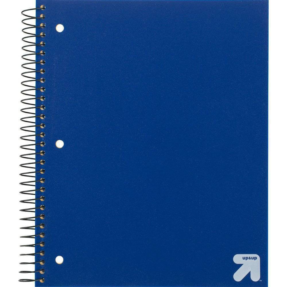 Spiral Notebooks Subject Wide Ruled 100 Sheets Blue - up & up