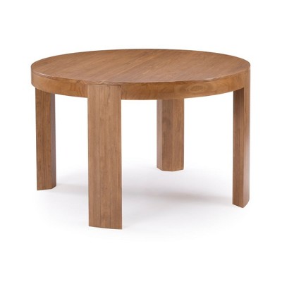 Pecan 47'' Round Solid Wood Dining Table for Four