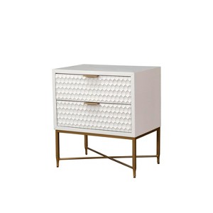 Origins by Alpine White Pearl Nightstand - 1 of 4