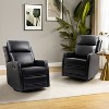 Set of 2 Ofelia Wooden Upholstery Wingback Swivel Recliner for Bedroom and Living Room ART OF LIVING DESIGNS-BLACK - 2 of 4