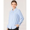 Allegra K Women's Sweet Ruffle Peter Pan Collar Long Sleeves Button Down Shirt - 2 of 4