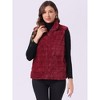 INSPIRE CHIC Women's Stand Collar Fully Lined Sleeveless Faux Fur Fluffy Zip Vest - 4 of 4