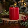 Seasonal LLC Wide Ribbed Motion Flameless Candles 4x8 Red - 2 of 4