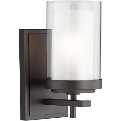 Stiffel Sannah 10" H Double Glass Bronze Bath Light