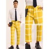 INSPIRE CHIC Men's Plaid Pattern Slim Fit Flat Front Dress Pants - 4 of 4
