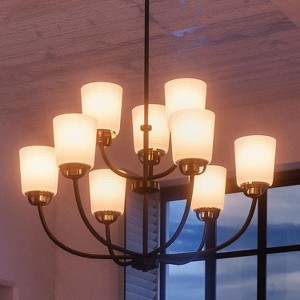 Urban Ambiance Luxury Transitional Chandelier,  20-3/8" x 31-1/4",  Olde Bronze Finish, UHP2768 - 1 of 4