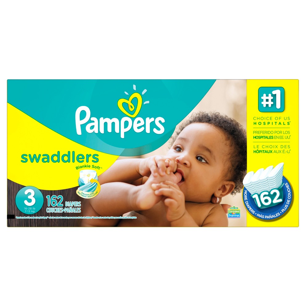 UPC 037000863847 product image for Pampers Swaddlers Diapers Economy Plus Pack Size 3 - 162ct | upcitemdb.com