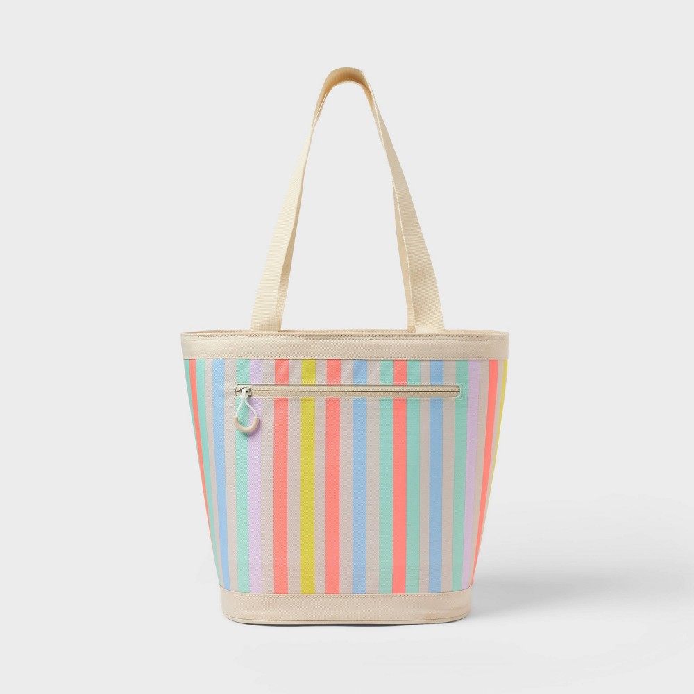 12 Cans/13.9qt Soft Sided Tote Cooler - Sun Squad™ Striped