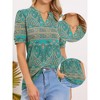 INSPIRE CHIC Women's Summer Floral Printed Short Sleeve Casual V Neck Tunic Shirts - 2 of 4