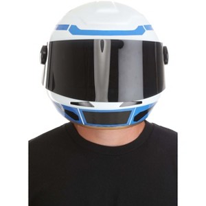 HalloweenCostumes.com   Adult Race Car Driver Helmet, White/Blue/Gray - 1 of 4