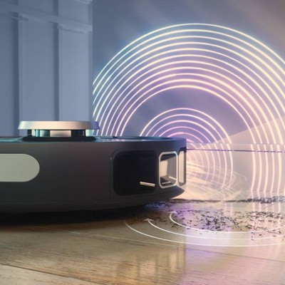 Black Cordless Bagless Robot Vacuum with HEPA Filter for Pets