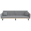 vidaXL Sofa Bed with Cup Holders Light Gray Fabric - 4 of 4