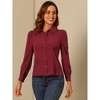 Allegra K Women's Long Sleeve Button-Up Ruffle Office Work Blouse - 4 of 4