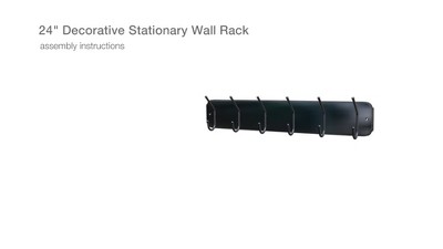 36" Lacquered Brass Metal Wall Hook Rack