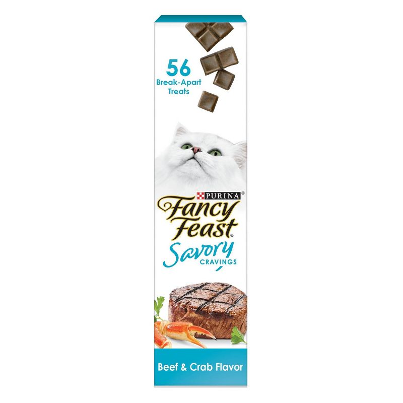 Fancy Feast Savory Cravings Beef and Crab Dry Holiday Cat Treats - 1oz, 1 of 10