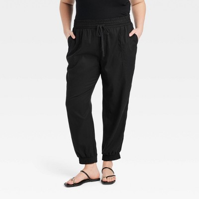 Women's Highrise Modern Ankle Jogger Pants A New Day™ Black Xxl Target