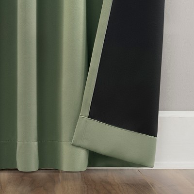 Sage Green Blackout Magnetic Closure Curtain Panel Pair, 52" x 63"