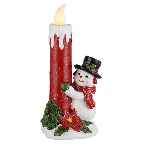 * NEW Holiday Christmas Candle Lighted Snowmen 3D Winter Scene Battery Operated 
