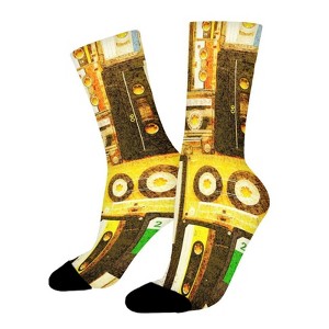 Vintage Record Cassette Tapes Women Printed Crew Socks Funny Funky Socks Soft Polyester Novelty Gifts for Artists Men - 1 of 1