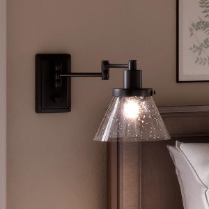 Urban Ambiance Luxury Traditional Wall Light,  9.625"H x 8"W,  Midnight Black Finish, UHP3301 - 1 of 4