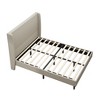High Headboard Upholstered Bed, Bed Frame, 12-Slat Support, Easy to Assemble, Beige, Chenille Cloth, No Box Spring Needed - 3 of 4