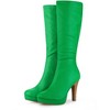 Allegra K Women's Chunky Heel Round Toe Platform Knee High Boots - 2 of 4