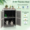 Tangkula Wooden Garden Potting Bench Table Outdoor Storage Cabinet with Metal Plated Tabletop 2 Storage Shelves - 4 of 4