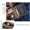 Generic  Full Grain Leather Airtag Passport Holder RFID Blocking Travel Passport Wallet Slim Passport Cover Case - 2 of 4