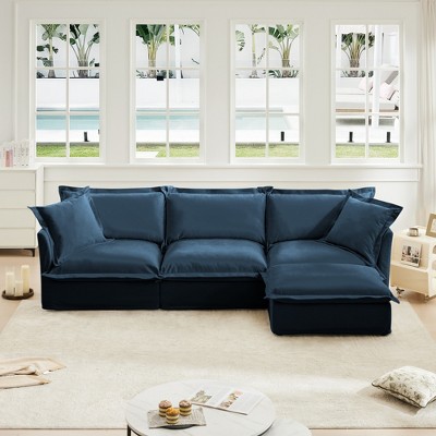 NicBex Couches for Living Room Single Deep Seat Sofa Couch Fabric Slip-covered Armchair with 1 Big Back Cushion and 2 Big Toss Pillows