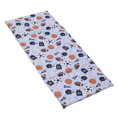 Everything Kids Sports Gray, Navy, Orange, and Brown Preschool Nap Pad Sheet